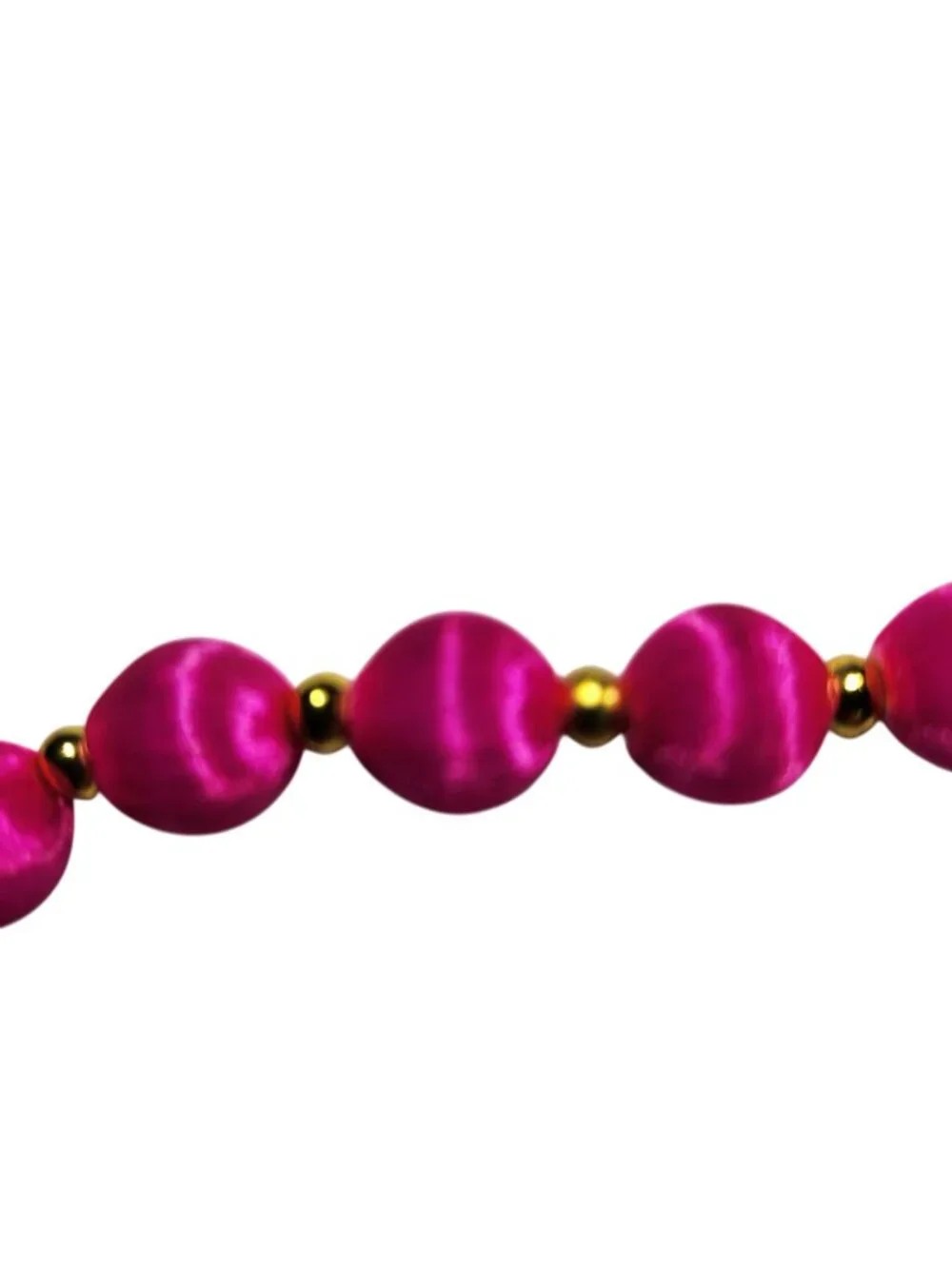Pink Thread Beaded Necklace Matching Earrings Set Gold-Tone Womens Jewelry